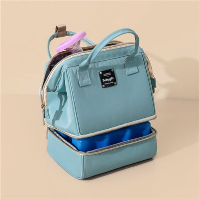 नया डिज़ाइन वाटरप्रूफ डायपर बैग बड़ी क्षमता वाला मॉमी ट्रेवल बैग मल्टीफंक्शनल मैटरनिटी मदर बेबी स्ट्रोलर बैग