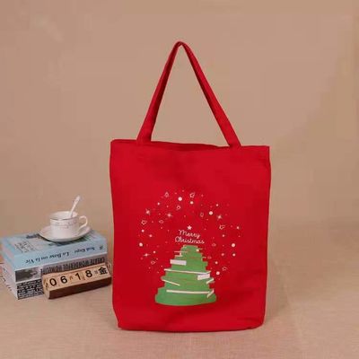 2021 हॉट सेलिंग प्रमोशनल कस्टमाइज़्ड क्रिसमस कैनवस टोट बैग पुन: प्रयोज्य सांता शॉपिंग बैग हैंडबैग उपहार बच्चों के लिए