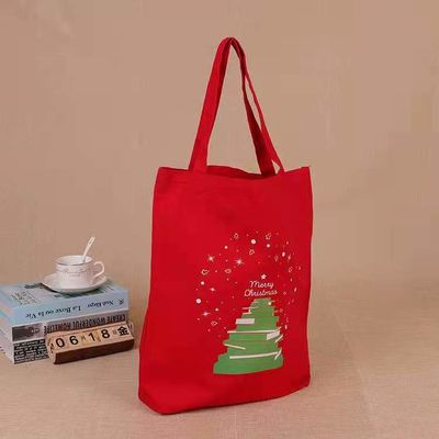 2021 हॉट सेलिंग प्रमोशनल कस्टमाइज़्ड क्रिसमस कैनवस टोट बैग पुन: प्रयोज्य सांता शॉपिंग बैग हैंडबैग उपहार बच्चों के लिए
