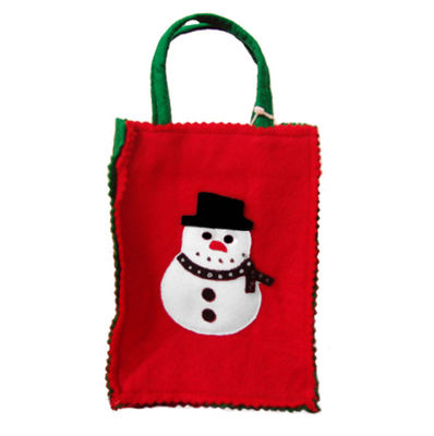 2021 नई गर्म बिक्री क्रिसमस सांता ने क्रिसमस उपहार के लिए पुन: प्रयोज्य महिला शॉपिंग बैग हैंडल बैग महसूस किया