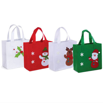 2021 नई गर्म बिक्री क्रिसमस सांता ने क्रिसमस उपहार के लिए पुन: प्रयोज्य महिला शॉपिंग बैग हैंडल बैग महसूस किया