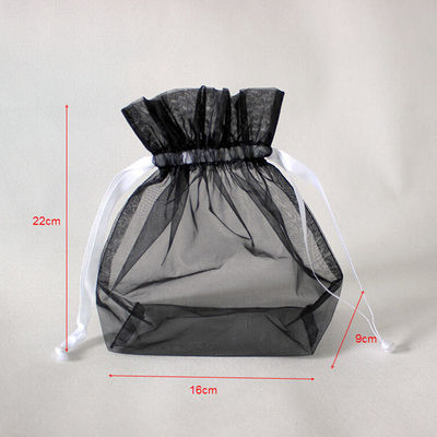 फ़ोल्ड करने योग्य मेश नायलॉन ड्रॉस्ट्रिंग बैग पोर्टेबल गिफ्ट के लिए छोटा