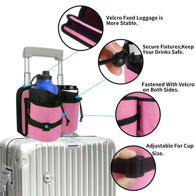 लगेज ट्रैवल कप होल्डर टिकाऊ फ्री हैंड सभी सूटकेस हैंडल में फिट बैठता है