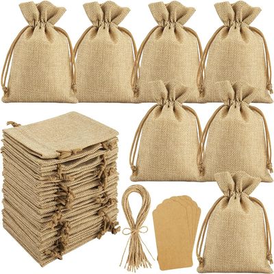 Drawstring बैग बर्लेप फ्लावर पाउच बैग गिफ्ट बैग ज्वेलरी पाउच DIY क्राफ्ट वेडिंग पार्टी के लिए, 5X7 इंच
