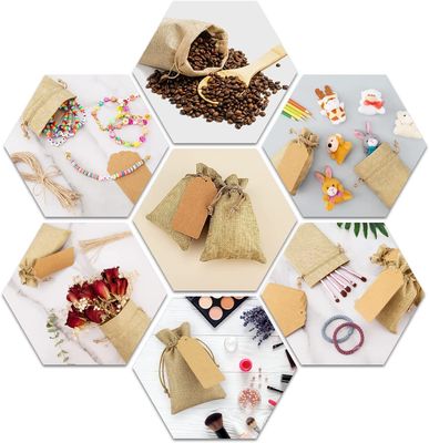 Drawstring बैग बर्लेप फ्लावर पाउच बैग गिफ्ट बैग ज्वेलरी पाउच DIY क्राफ्ट वेडिंग पार्टी के लिए, 5X7 इंच