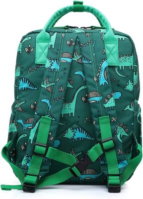 बैकपैक डायनासोर यूनिकॉर्न स्कूल बुक बैग लड़कों किड्स किंडरगार्टन नर्सरी ट्रेवल बैग चेस्ट स्ट्रैप के साथ (हरा Di