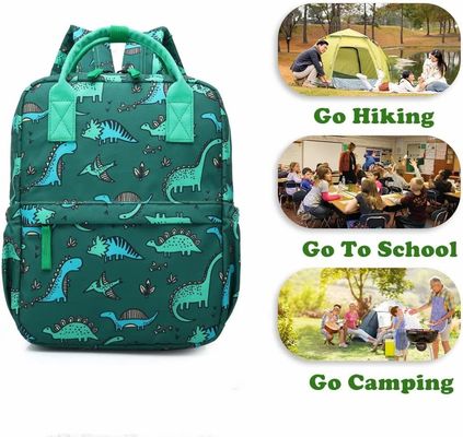 बैकपैक डायनासोर यूनिकॉर्न स्कूल बुक बैग लड़कों किड्स किंडरगार्टन नर्सरी ट्रेवल बैग चेस्ट स्ट्रैप के साथ (हरा Di