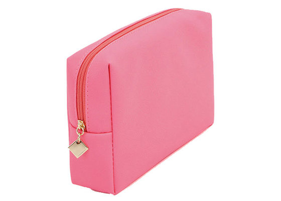 गुलाबी ज़िप्पीड कॉस्मेटिक बैग, कस्टम प्रिंट छोटे गुलाबी सुंदर मेकअप बैग