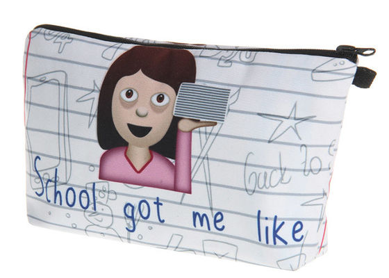 लड़कियों के लिए कस्टम प्रिंटेड Zippered कॉस्मेटिक बैग ऑर्गनाइज़र मेकअप ब्रश ट्रैवल बैग