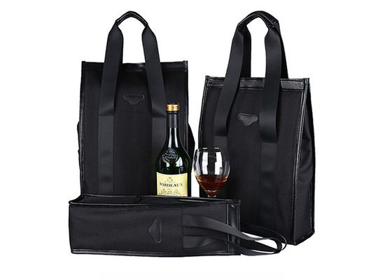 उपहार शैम्पेन कूलर बैग OEM के लिए शाकाहारी चमड़ा ब्लैक वाइन कूलर बैग