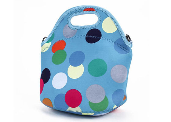 पिकनिक टिकाऊ फैशनेबल के लिए निओप्रीन ब्लू इंसुलेटेड टॉट लंच बैग