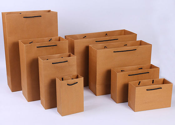 पोर्टेबल ब्राउन क्राफ्ट पेपर गिफ्ट बैग, गिफ्ट क्राफ्ट पेपर शॉपिंग बैग